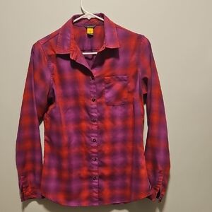 Eddie Bauer Red and Purple Plaid Shirt